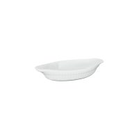 Duraceram Oval Au Gratin - Ribbed - 225ml - White (Pack of 12)