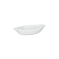 Duraceram Oval Au Gratin - Ribbed - 350ml - White (Pack of 12)