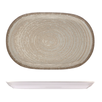 ID Fine Mocha Oval Coupe Platter - 370x240mm (Pack of 6)
