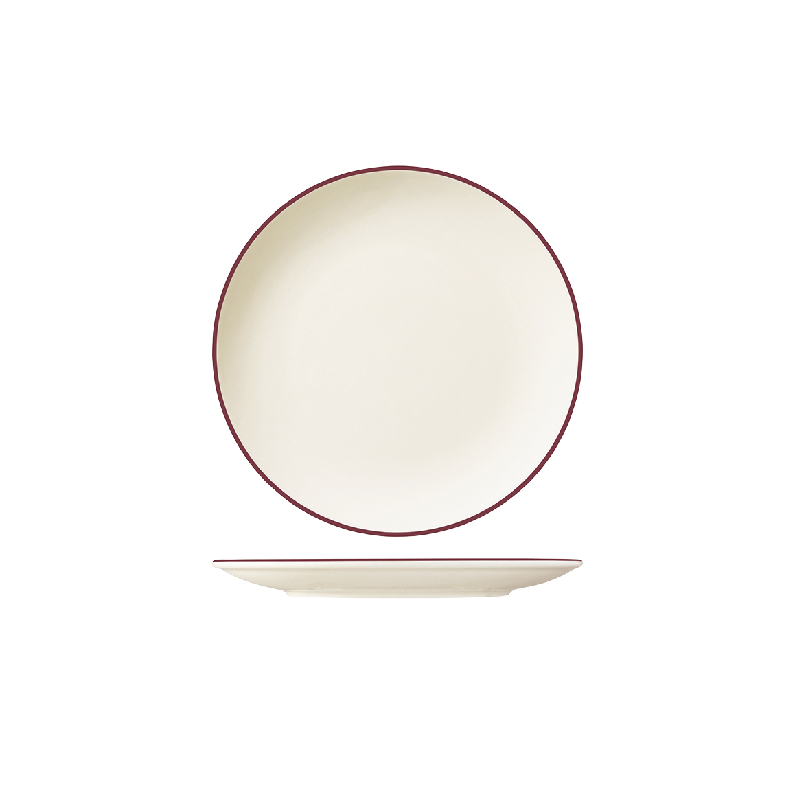ID Fine Modest Maroon Round Coupe Plate - 170mm (Pack of 12)