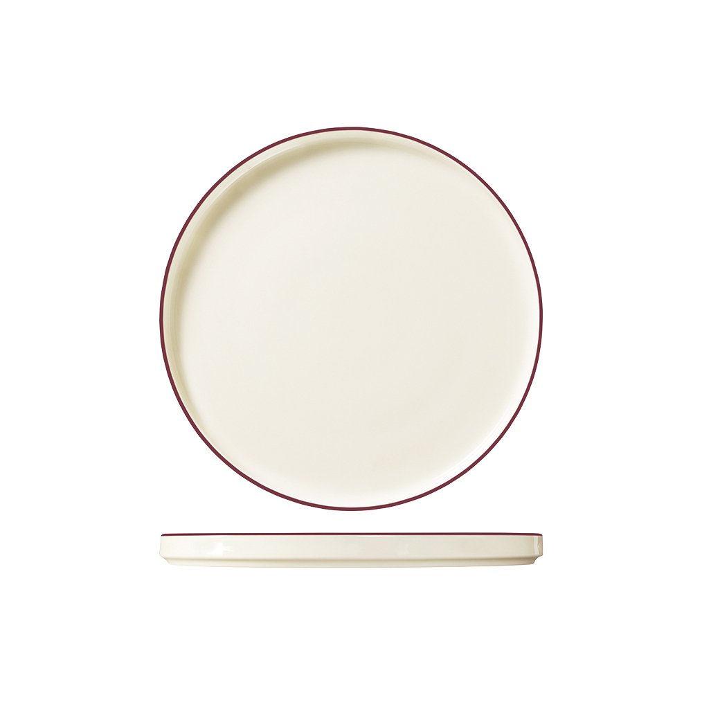 ID Fine Modest Maroon Round Walled Plate - 210mm (Pack of 6)