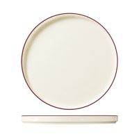 ID Fine Modest Maroon Round Walled Plate - 280mm (Pack of 6)