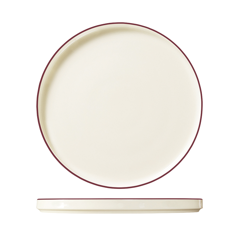ID Fine Modest Maroon Round Walled Plate - 280mm (Pack of 6)