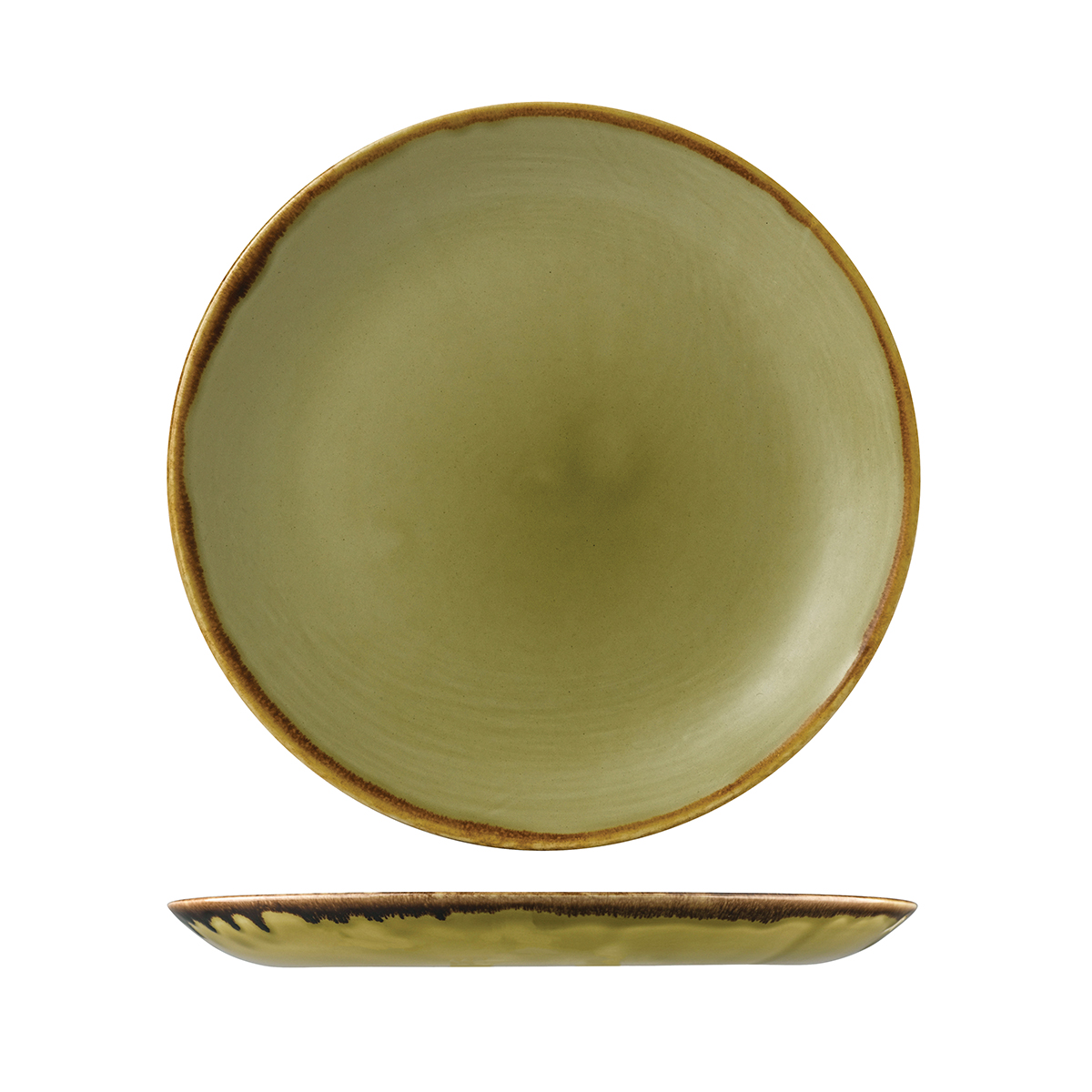 Dudson Harvest Green Round Coupe Plate - 288mm (Pack of 12)