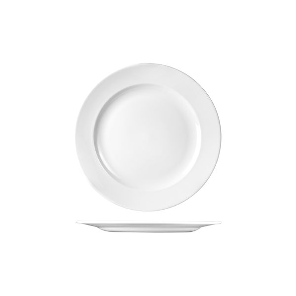 Churchill Classic Round Plate - Wide Rim - 230mm - White (Pack of 24)