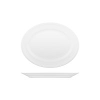 Churchill Buckingham Oval Plate - Wide Rim - 254x200mm - White (Pack of 12)