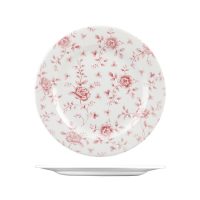 Churchill Rose Chintz Cranberry Round Plate - Wide Rim - 305mm (Pack of 6)