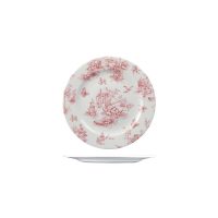 Churchill Toile Cranberry Round Plate - Wide Rim - 210mm (Pack of 6)