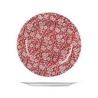 Churchill Victorian Calico Cranberry Round Plate - Wide Rim - 305mm (Pack of 6)