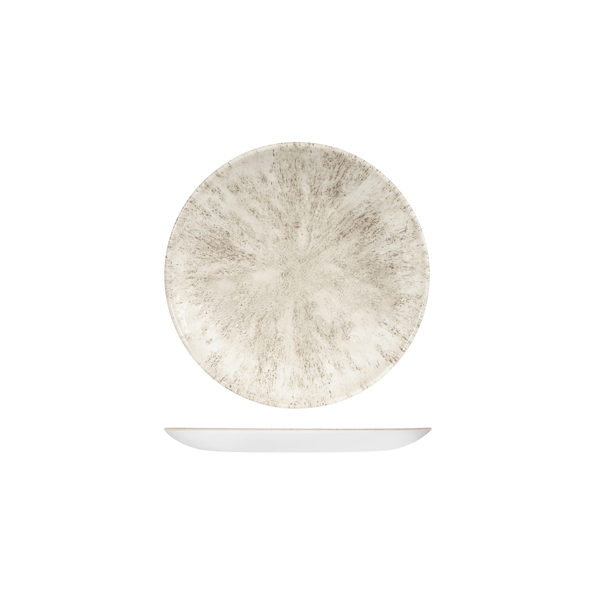 Churchill Studio Prints Stone Agate Grey Round Coupe Plate - 165mm (Pack of 12)