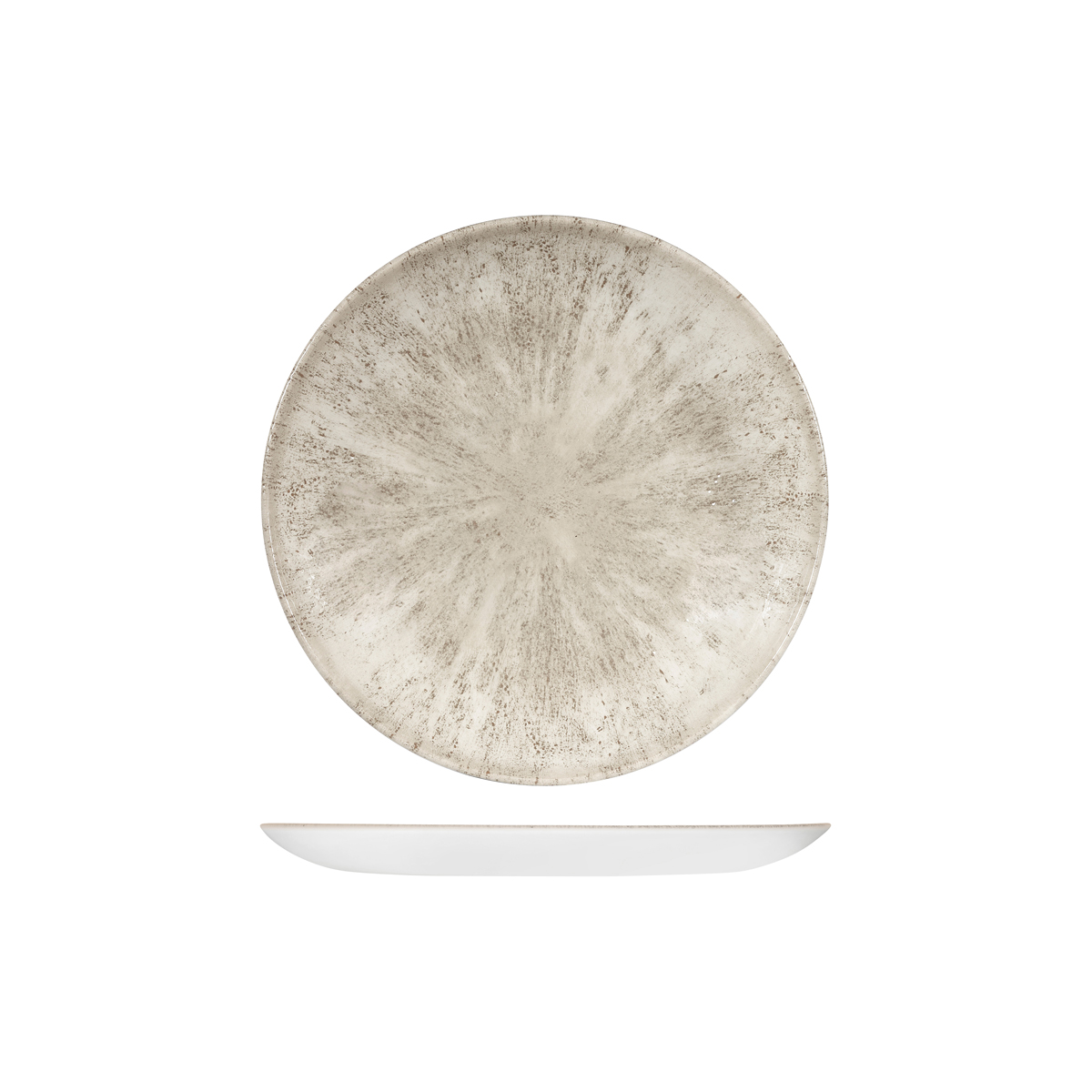 Churchill Studio Prints Stone Agate Grey Round Coupe Plate - 217mm (Pack of 12)