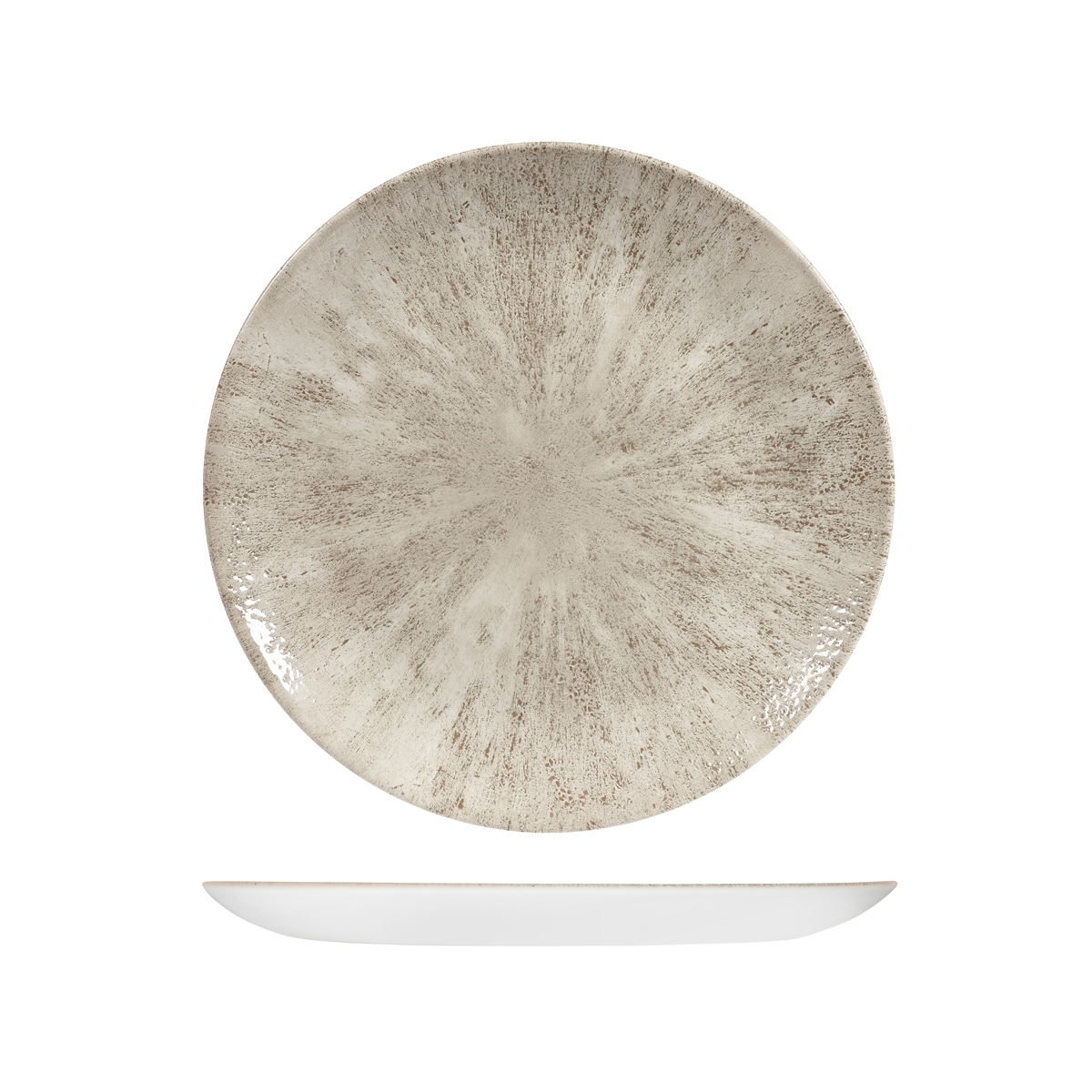 Churchill Studio Prints Stone Agate Grey Round Coupe Plate - 260mm (Pack of 12)