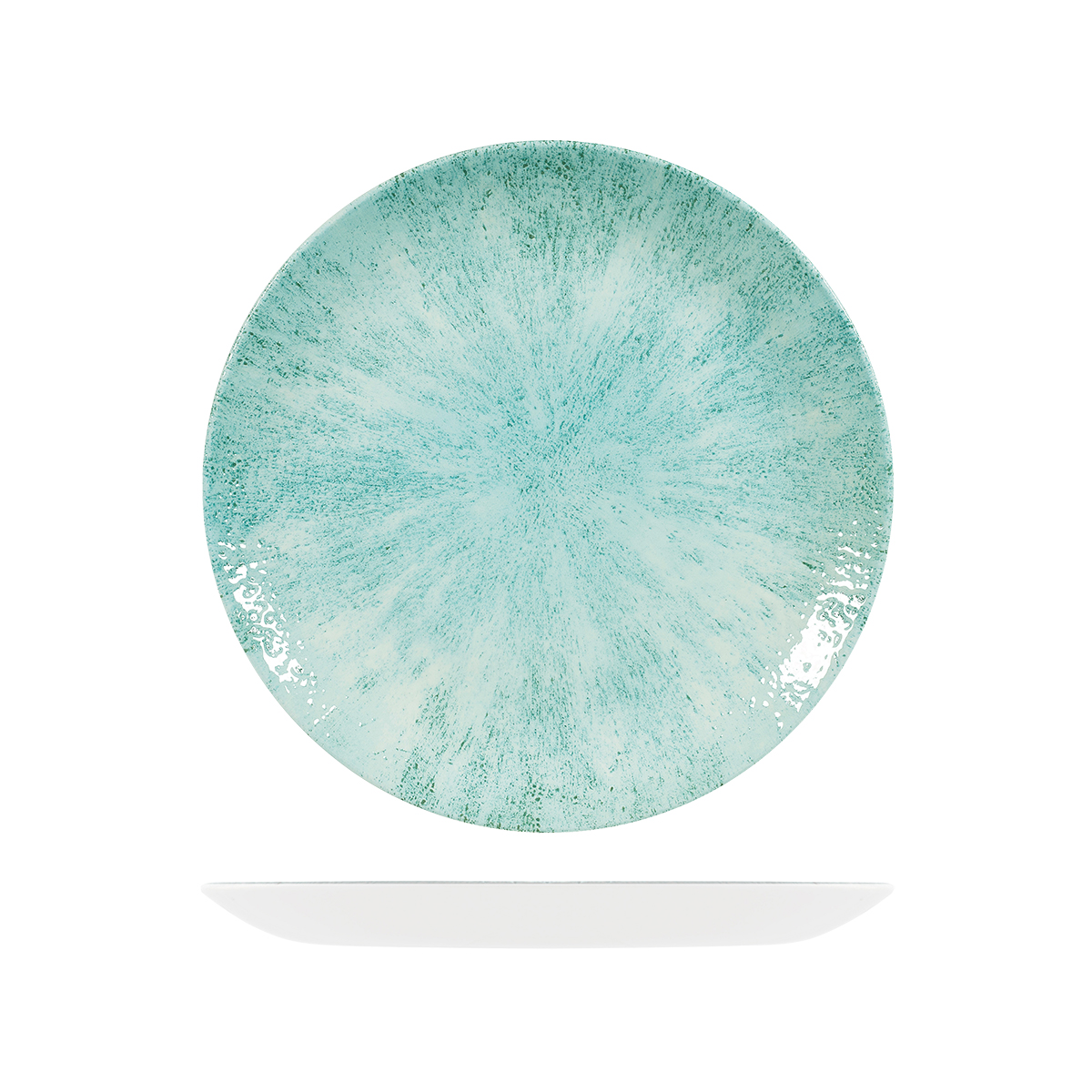 Churchill Studio Prints Stone Aquamarine Round Coupe Plate - 260mm (Pack of 12)