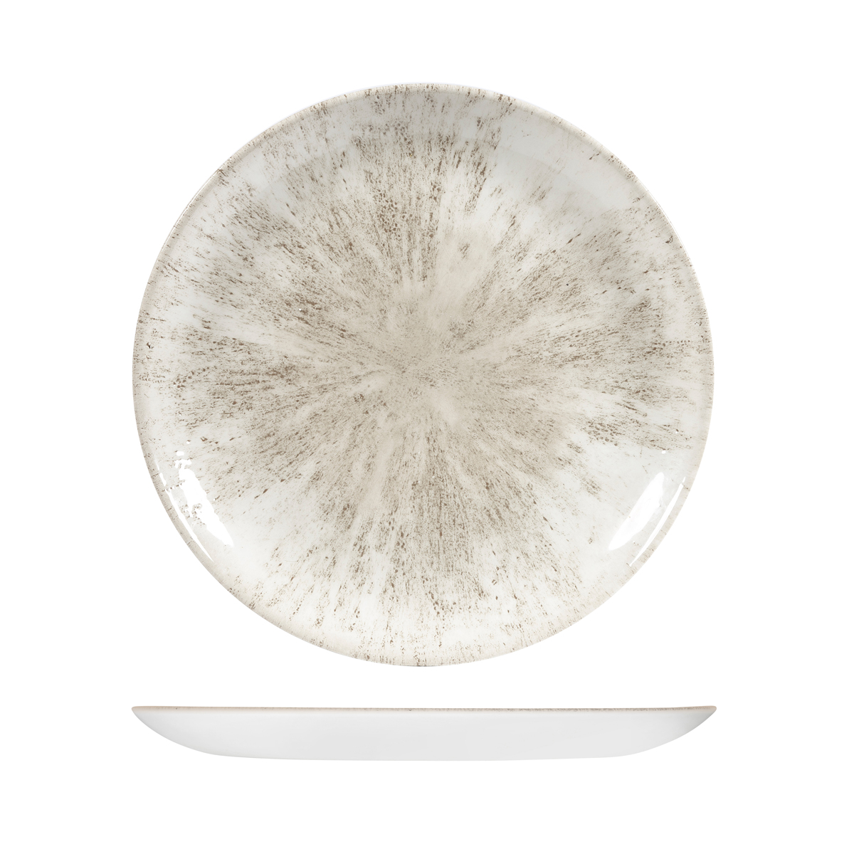 Churchill Studio Prints Stone Agate Grey Round Coupe Plate - 288mm (Pack of 12)