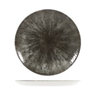 Churchill Studio Prints Stone Quartz Black Round Coupe Plate - 288mm (Pack of 12)