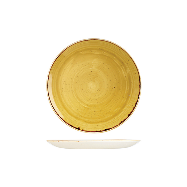 Stonecast Mustard Seed Yellow Round Coupe Plate - 217mm (Pack of 12)