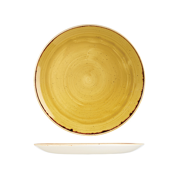 Stonecast Mustard Seed Yellow Round Coupe Plate - 260mm (Pack of 12)