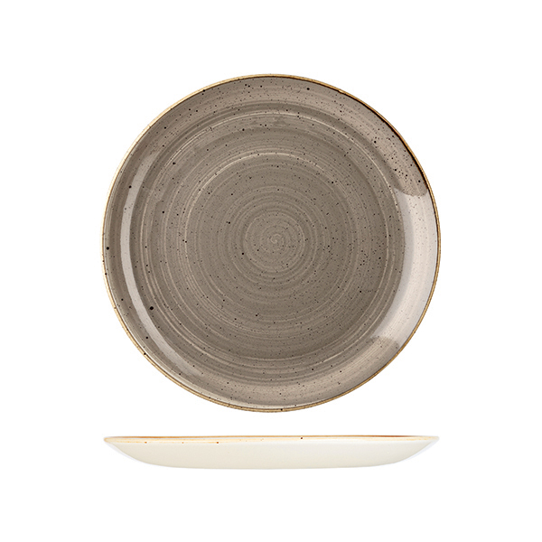 Stonecast Peppercorn Grey Round Coupe Plate - 260mm (Pack of 12)