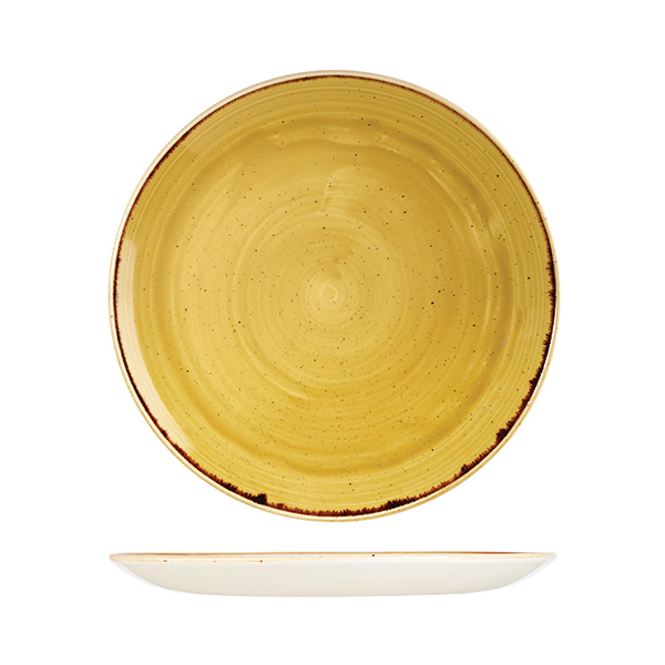 Stonecast Mustard Seed Yellow Round Coupe Plate - 288mm (Pack of 12)