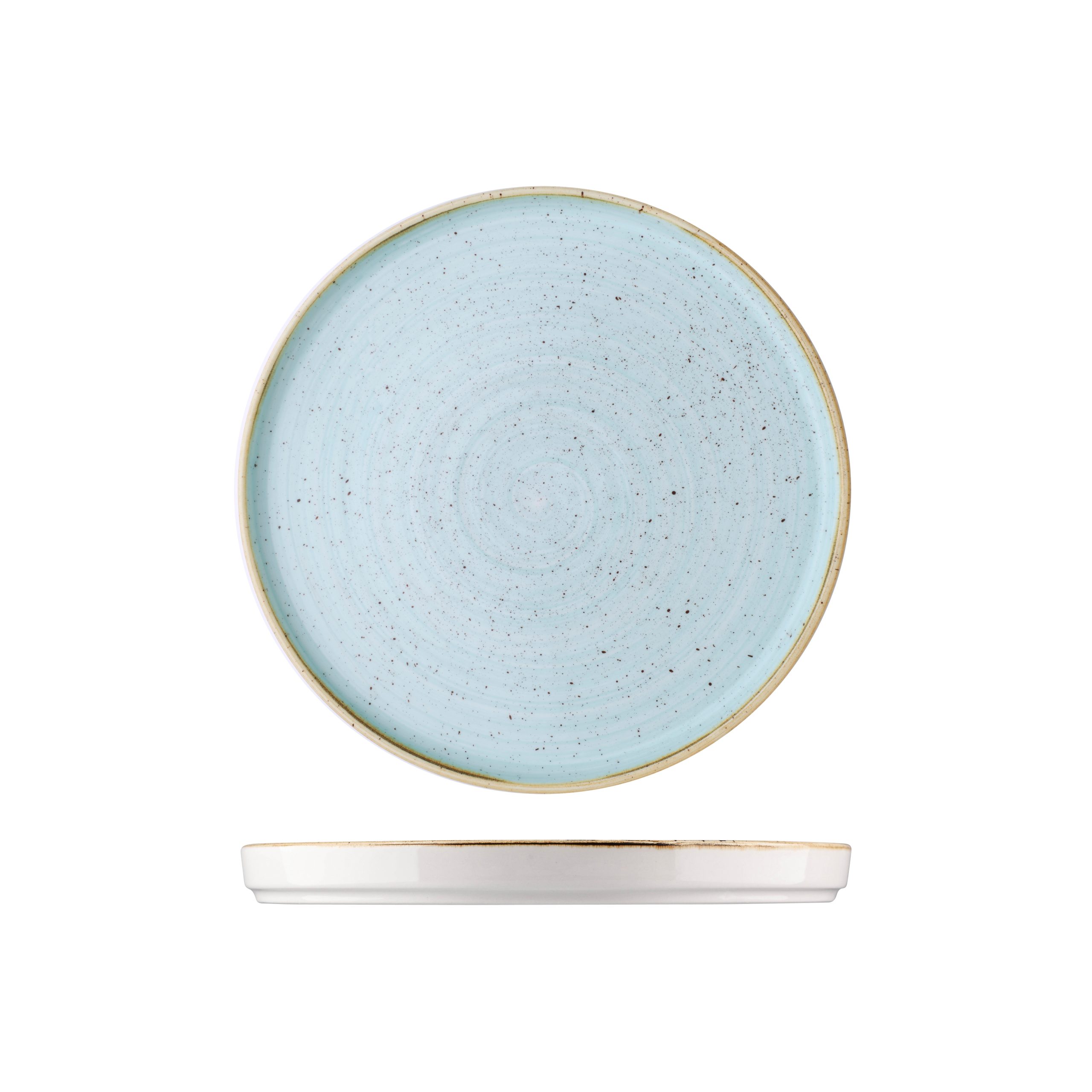 Stonecast Duck Egg Round Walled Plate - 260mm (Pack of 6)