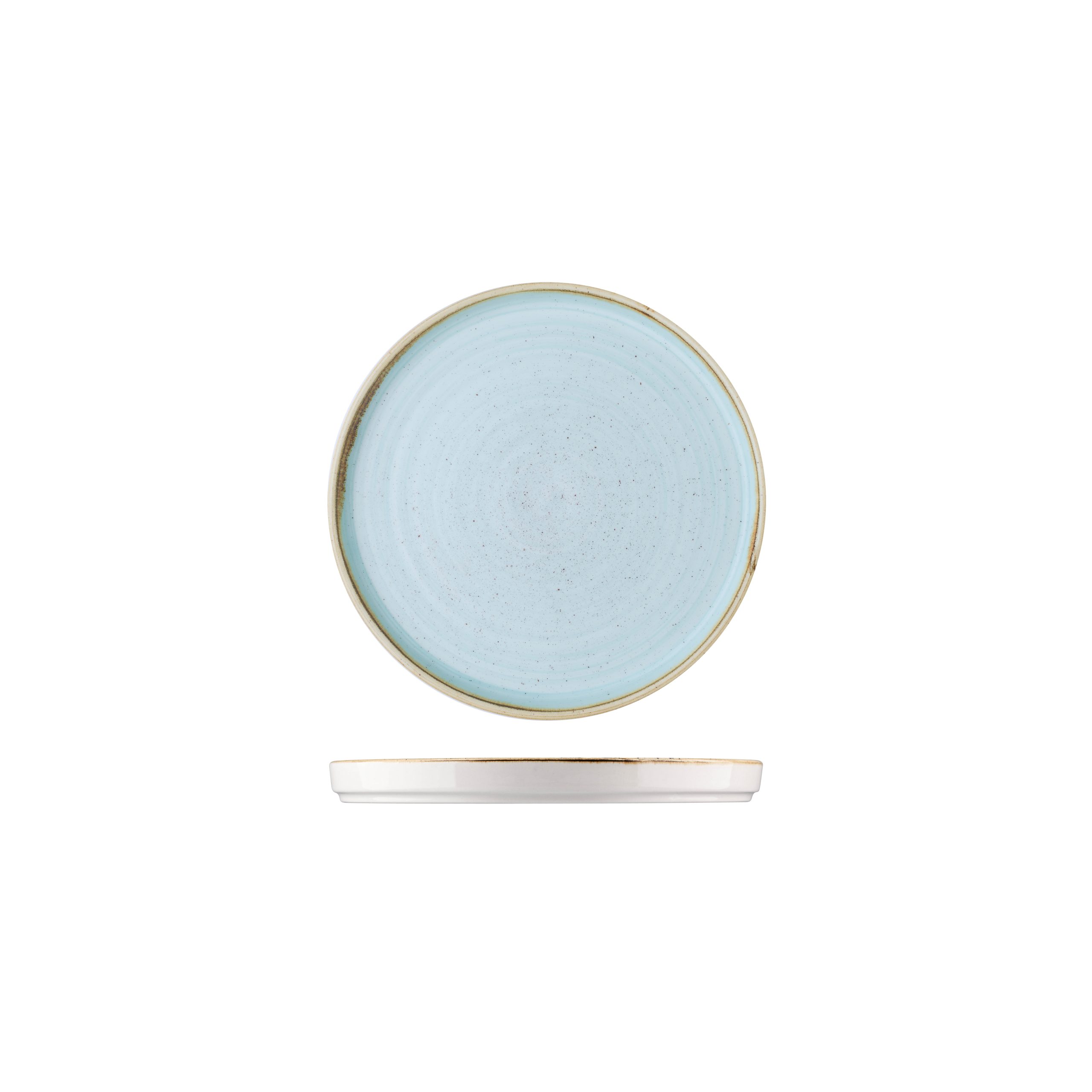 Stonecast Duck Egg Round Walled Plate - 210mm (Pack of 6)