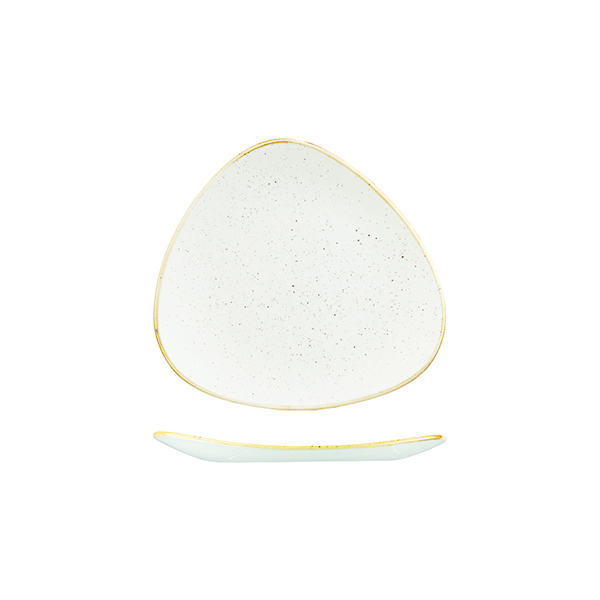 Stonecast Barley White Triangular Plate - 192mm (Pack of 12)