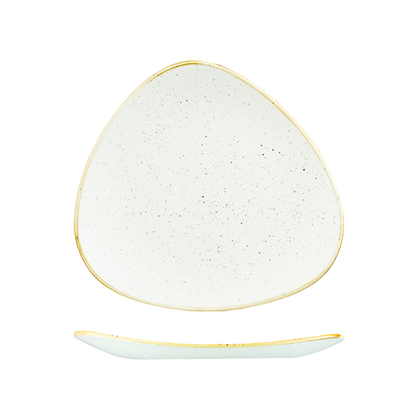 Stonecast Barley White Triangular Plate - 265mm (Pack of 12)