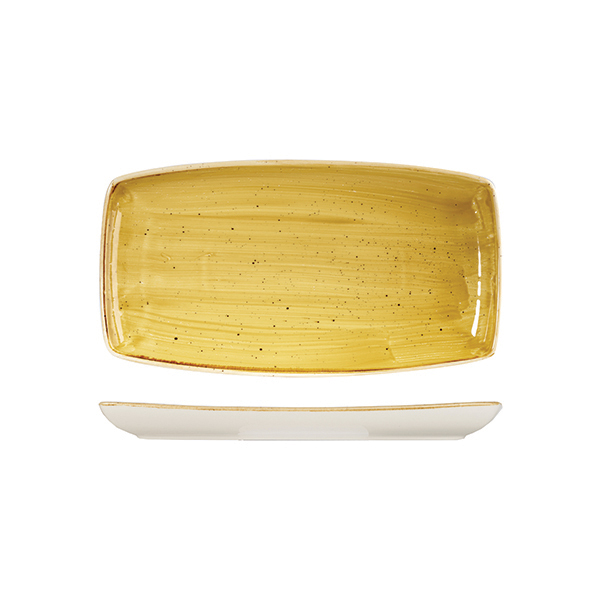Stonecast Mustard Seed Yellow Oblong Chef's Plate - 295x140mm (Pack of 12)