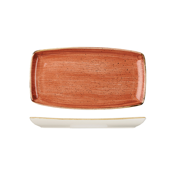 Stonecast Spiced Orange Oblong Chef's Plate - 295x140mm (Pack of 12)