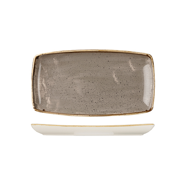 Stonecast Peppercorn Grey Oblong Chef's Plate - 295x140mm (Pack of 12)