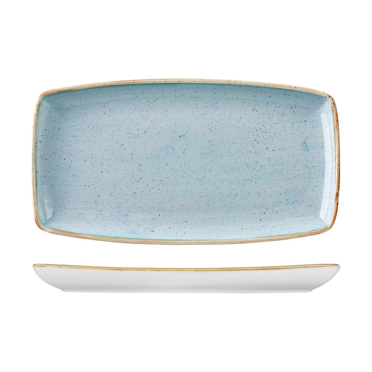 Stonecast Duck Egg Oblong Chef's Plate - 345x185mm (Pack of 6)