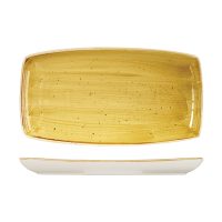 Stonecast Mustard Seed Yellow Oblong Chef's Plate - 345x185mm (Pack of 6)