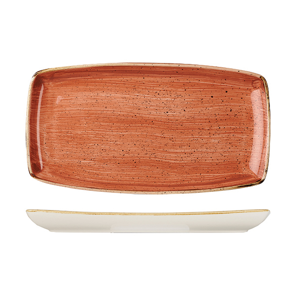 Stonecast Spiced Orange Oblong Chef's Plate - 345x185mm (Pack of 6)