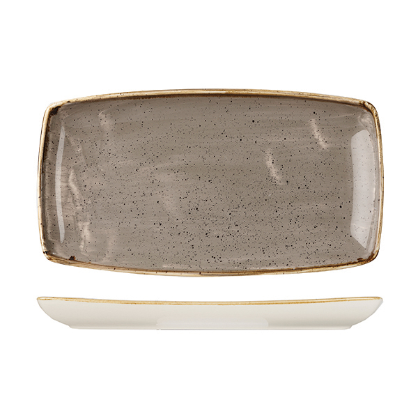 Stonecast Peppercorn Grey Oblong Chef's Plate - 345x185mm (Pack of 6)