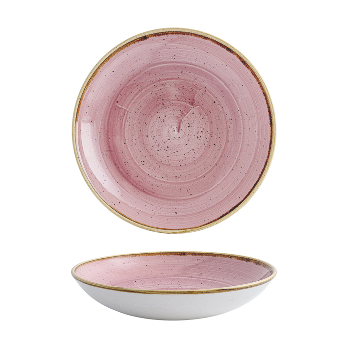 Stonecast Petal Pink Round Walled Plate - 1136ml (Pack of 12)