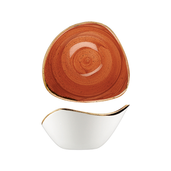 Stonecast Spiced Orange Triangular Bowl - 260ml (Pack of 12)