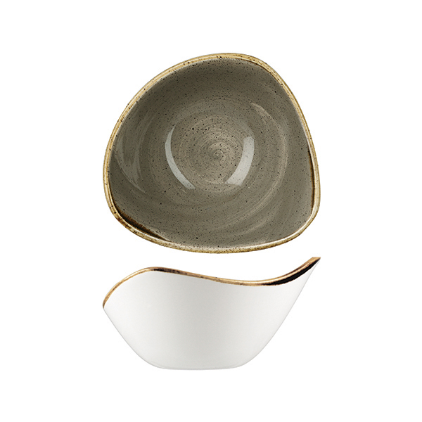 Stonecast Peppercorn Grey Triangular Bowl - 260ml (Pack of 12)