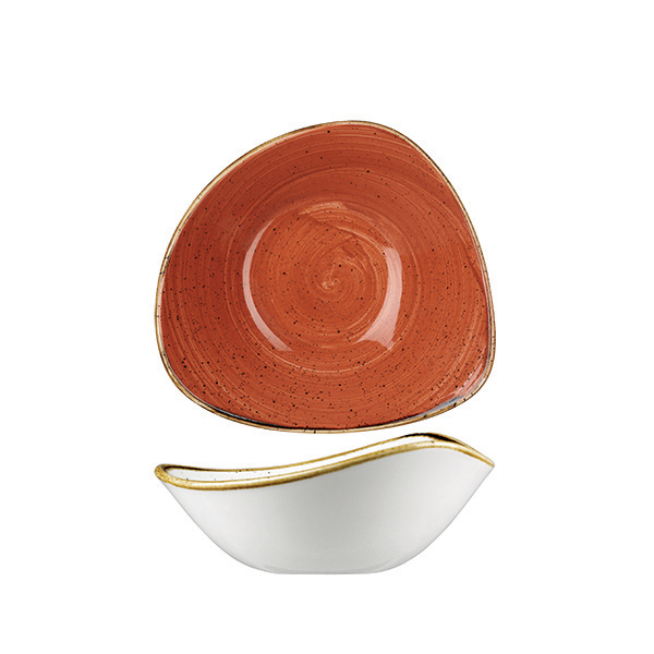 Stonecast Spiced Orange Triangular Bowl - 370ml (Pack of 12)