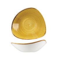 Stonecast Mustard Seed Yellow Triangular Bowl - 600ml (Pack of 12)