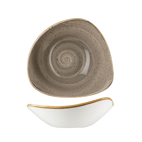 Stonecast Peppercorn Grey Triangular Bowl - 600ml (Pack of 12)