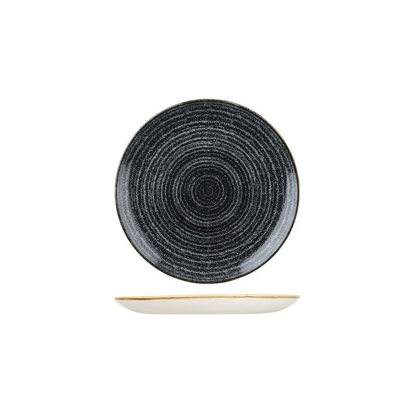 Churchill Studio Prints Homespun Charcoal Grey Round Coupe Plate - 165mm (Pack of 12)