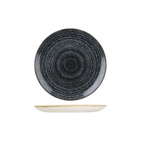 Churchill Studio Prints Homespun Charcoal Grey Round Coupe Plate - 217mm (Pack of 12)