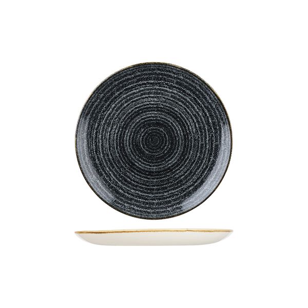 Churchill Studio Prints Homespun Charcoal Grey Round Coupe Plate - 217mm (Pack of 12)
