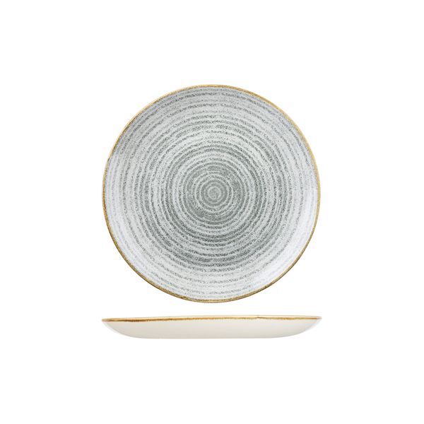 Churchill Studio Prints Homespun Stone Grey Round Coupe Plate - 217mm (Pack of 12)