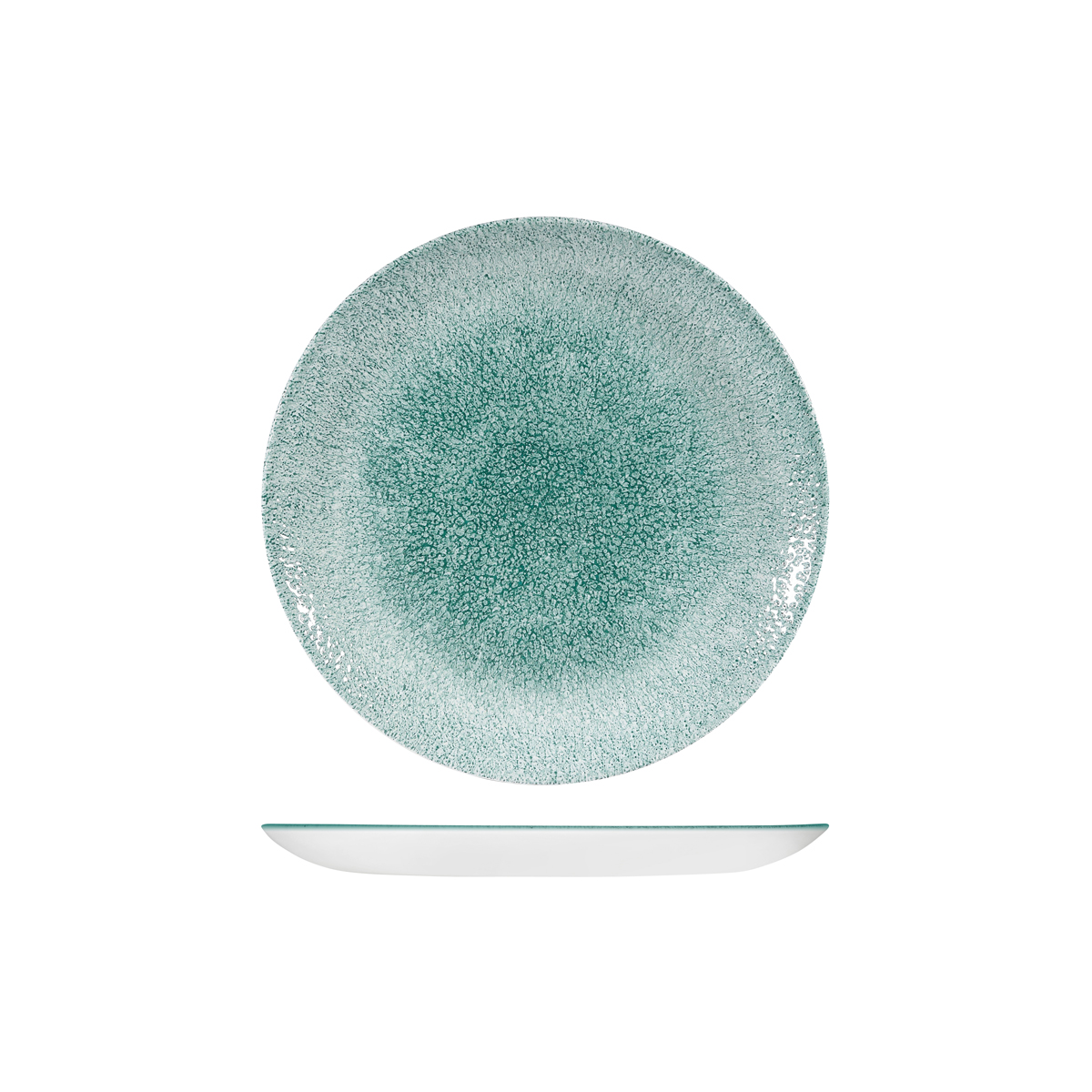 Churchill Studio Prints Raku Jade Green Round Coupe Plate - 217mm (Pack of 12)