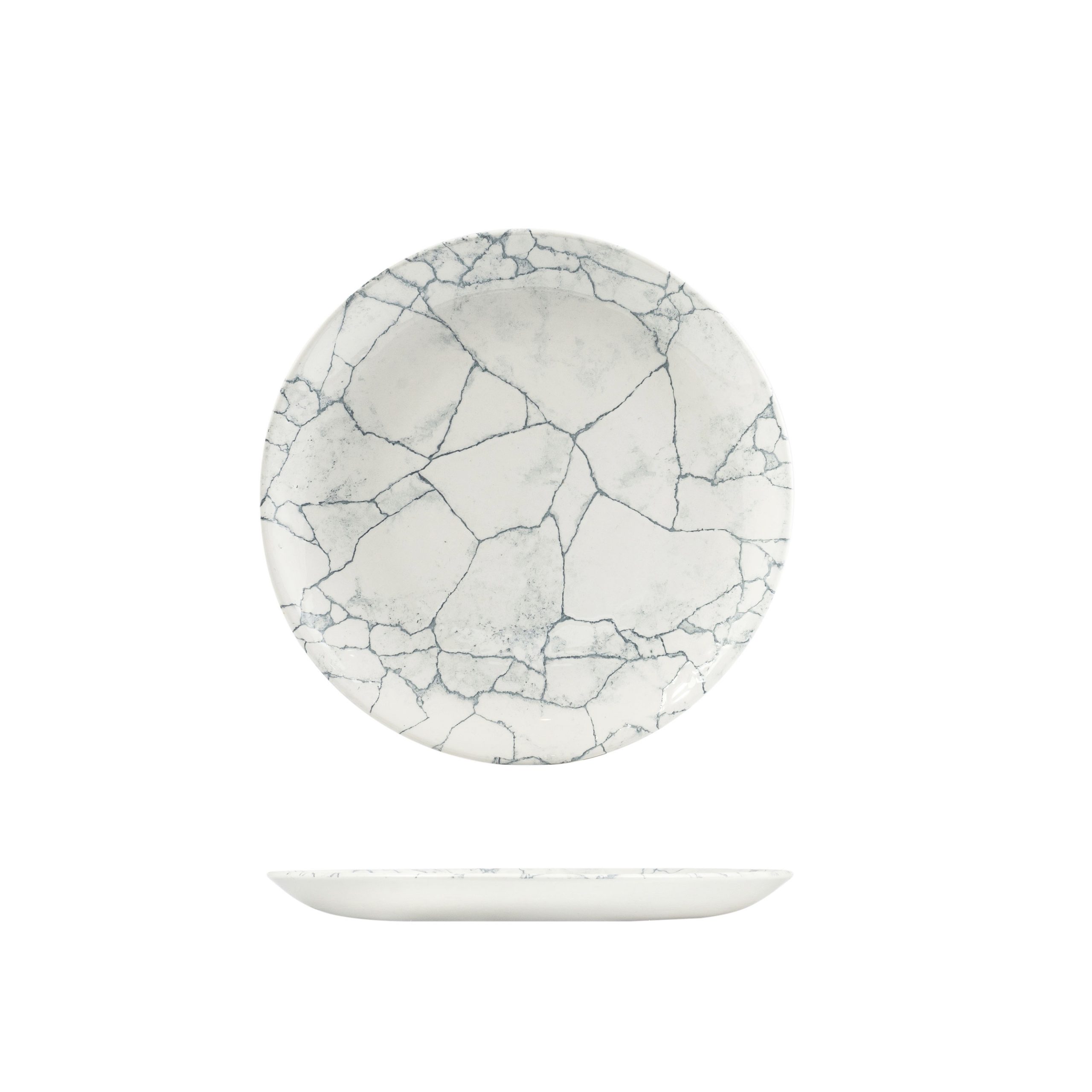 Churchill Studio Prints Kintsugi Pearl Grey Round Coupe Plate - 260mm (Pack of 12)