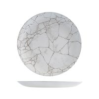 Churchill Studio Prints Kintsugi Agate Grey Round Coupe Plate - 260mm (Pack of 12)