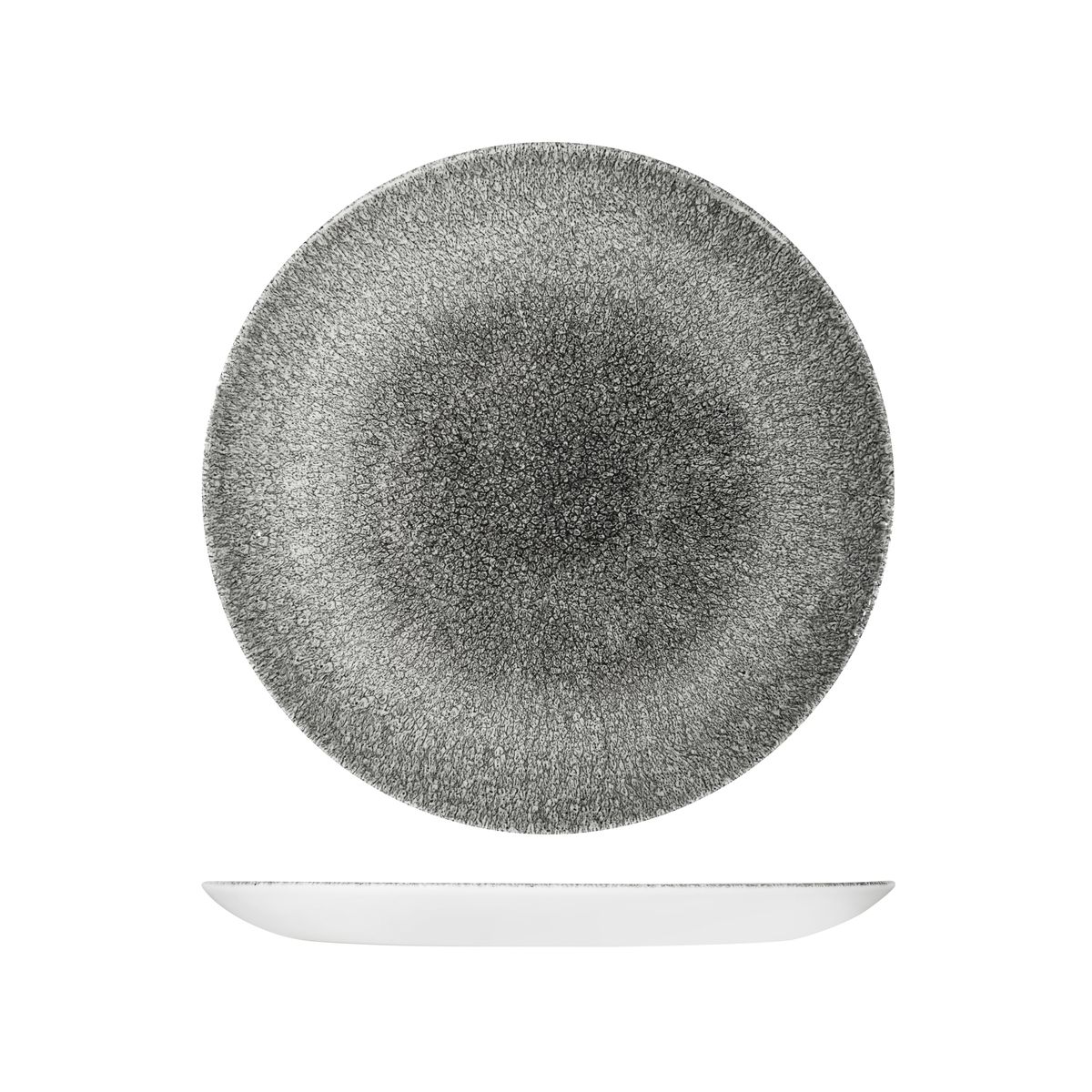 Churchill Studio Prints Raku Quartz Black Round Coupe Plate - 260mm (Pack of 12)