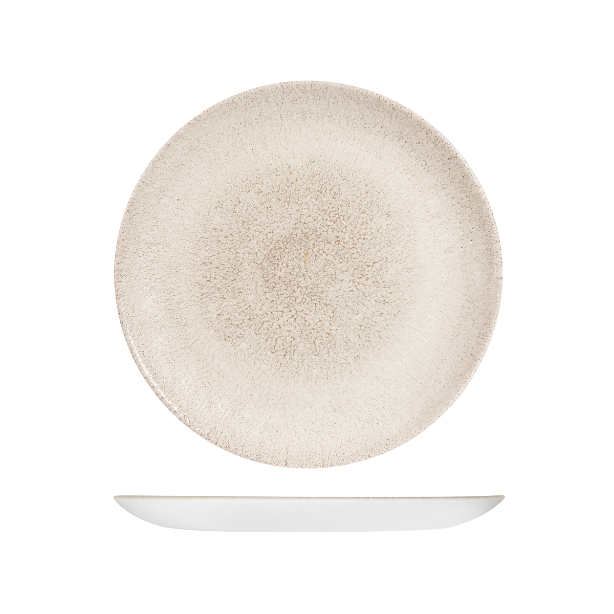 Churchill Studio Prints Raku Agate Grey Round Coupe Plate - 260mm (Pack of 12)
