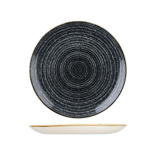 Churchill Studio Prints Homespun Charcoal Grey Round Coupe Plate - 260mm (Pack of 12)